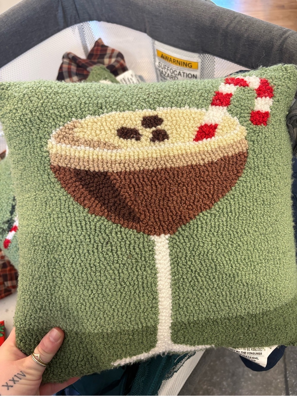 Holiday Green Cocktail Pillow - Picture 2 of 6